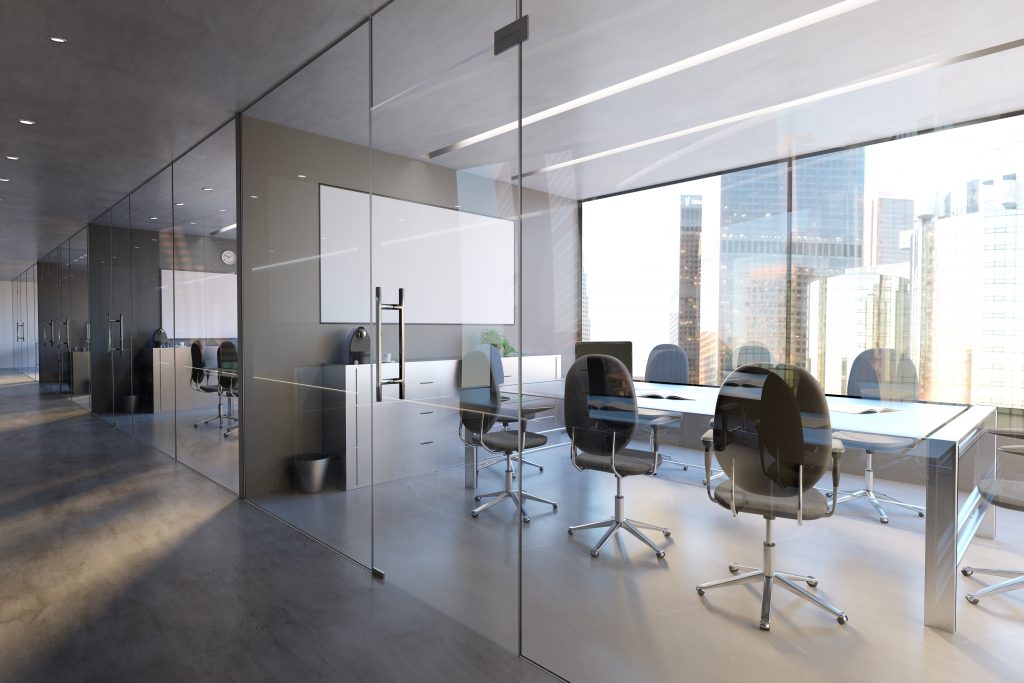 Glass Office Room Wall Mockup - 3d rendering | Murray Glass