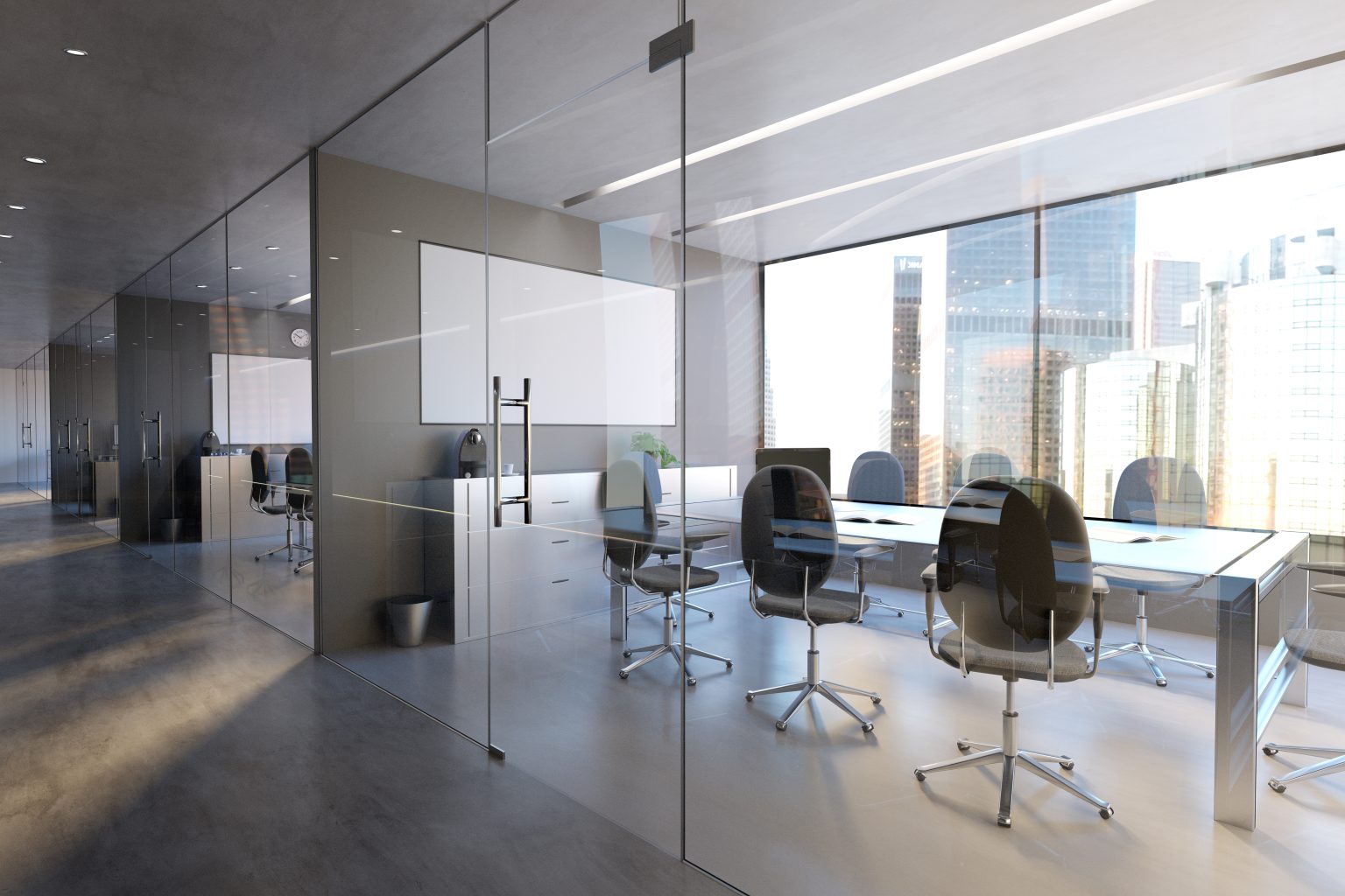 Download Glass Office Room Wall Mockup - 3d rendering | Murray Glass